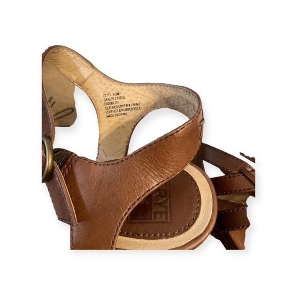 Women’s brown leather Frye platform Carlie sandals, size 9.5 - Picture 6 of 6